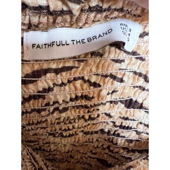 EUC FAITHFULL THE BRAND Sz S/4 DE CHRISTIN SMOCKED ANIMAL PRINT WYLDIE DRESS - Picture 5 of 6